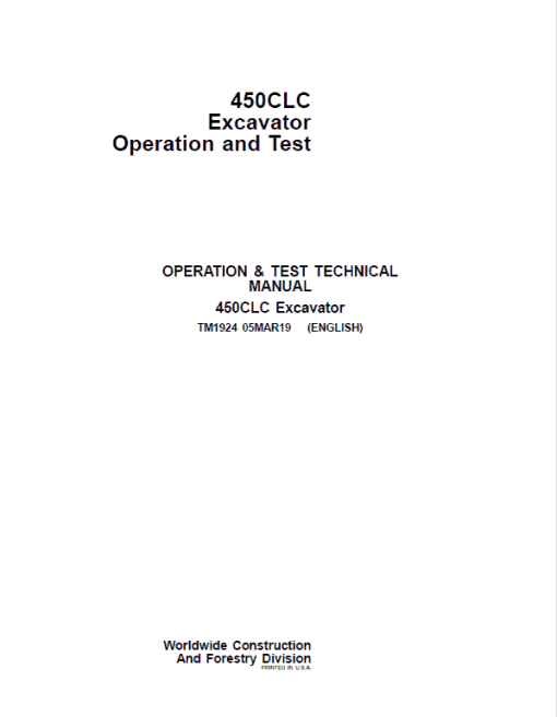 John Deere 450CLC Excavator Repair Technical Manual - Image 2