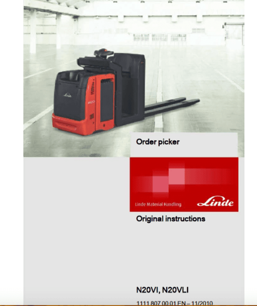 Linde N20VI, N20VLI Order Picker Type 1111 Repair Service Manual - Image 2