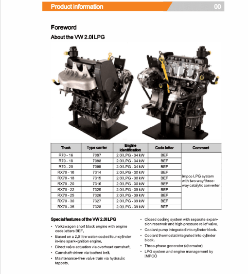 Still Engine VW 2.0i SPI (BEF) with Impco LPG System Repair Manual - Image 2