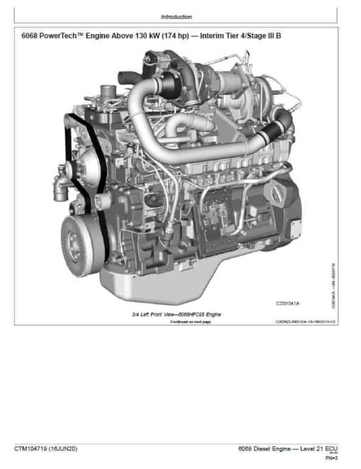 John Deere 6068 Diesel Engine Level 21 ECU Repair Technical Manual (CTM104719) - Image 2