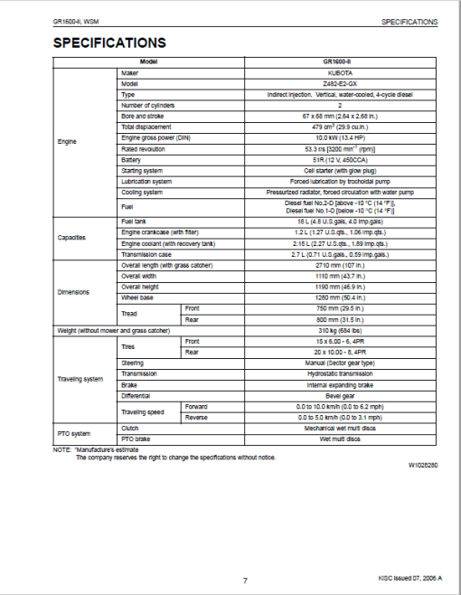 Kubota GR1600-II Riding Mower Service Manual - Image 2