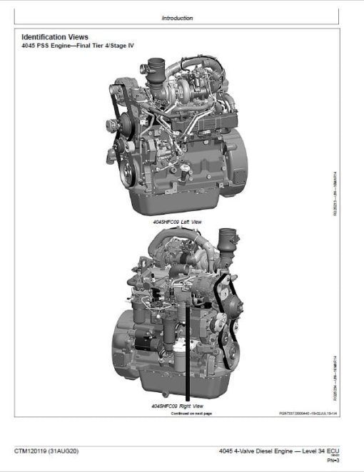 John Deere 4045 4-Valve Diesel Engine Level 34 ECU Service Repair Manual (CTM120119) - Image 2