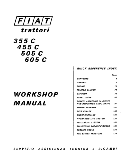 Fiat 355C, 455C, 505C, 605C Crawler Tractor Service Manual - Image 2