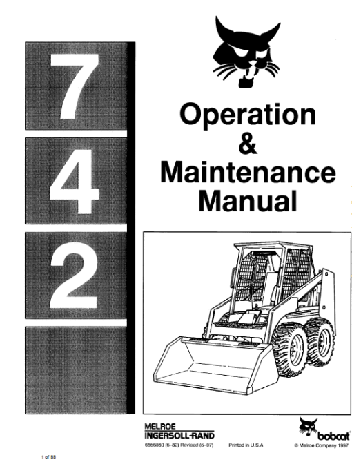 Bobcat 741, 742 and 743 Skid-Steer Loader Service Manual - Image 4