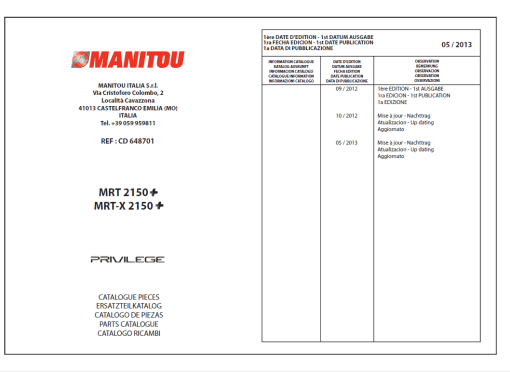 Manitou MRT 2150, 2550 Privilege Plus ST4 S2 Telehandler Repair Service Manual - Image 3