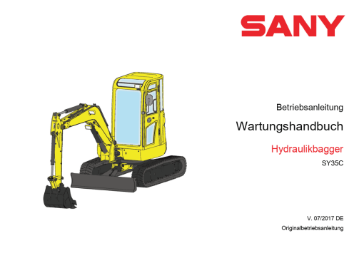 Sany SY35U, SY35C Hydraulic Excavator Repair Service Manual - Image 2