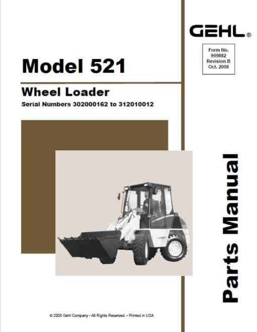 Gehl 521 Wheel Loader Repair Service Manual - Image 2