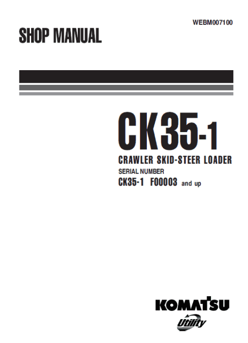 Komatsu CK35-1 Skid-Steer Loader Service Manual - Image 2