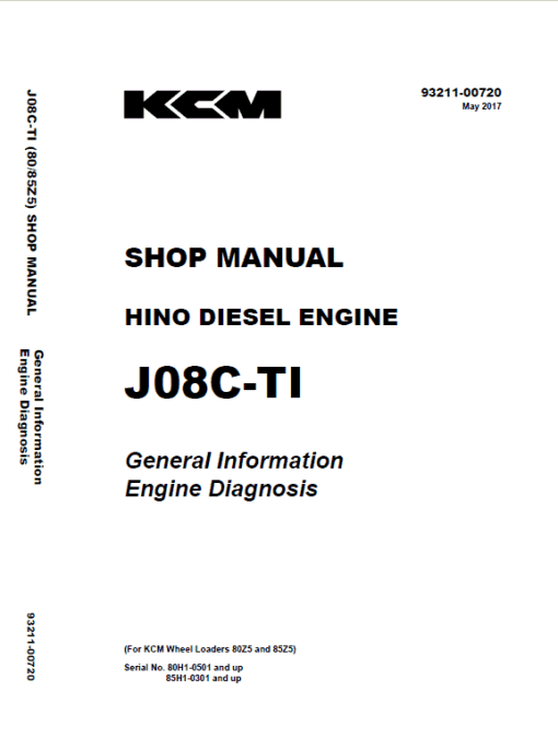 Kawasaki 85ZV Wheel Loader Repair Service Manual - Image 5