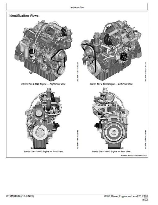 John Deere 6090 Diesel Engine Level 21 ECU Repair Technical Manual (CTM104819) - Image 2