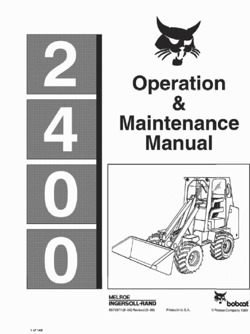 Bobcat 2400 Loader Service Manual - Image 2