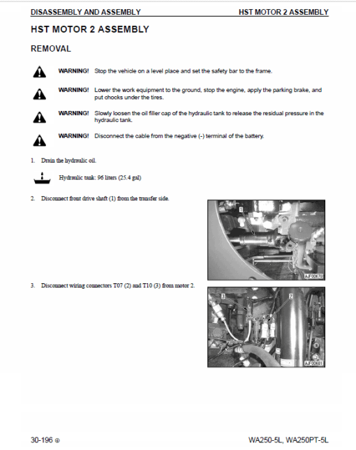 Komatsu WA250-5, WA250PT-5, WA250-5H Wheel Loader Service Manual - Image 5