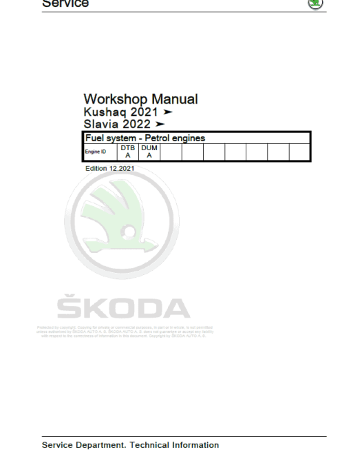 SKODA KUSHAQ (PA) Repair Service Manual - Image 2