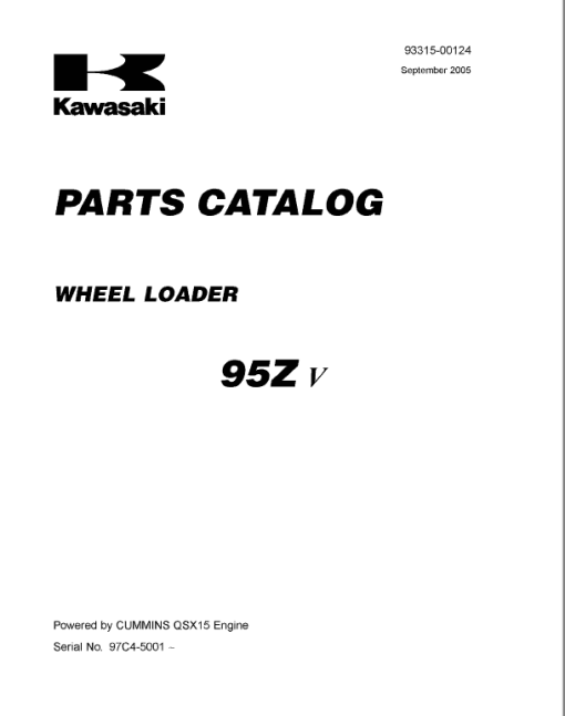 Kawasaki 95ZV Wheel Loader Repair Service Manual - Image 5