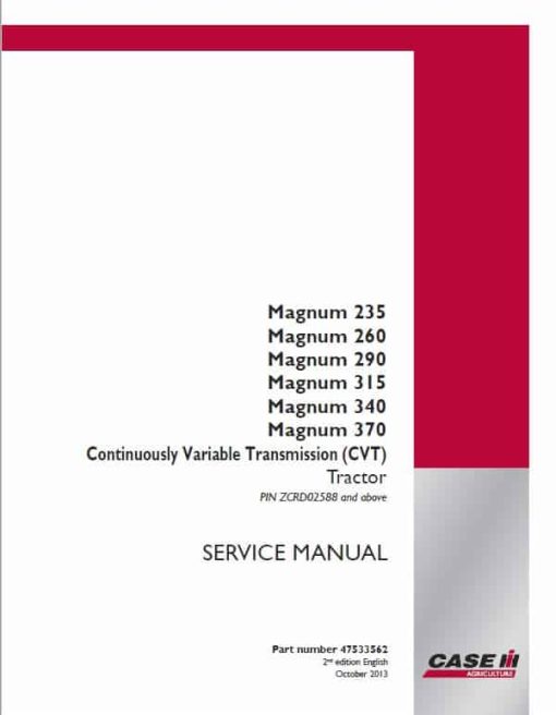 Case 235, 260, 290, 315, 340, 370 Magnum Tractor Service Manual - Image 2