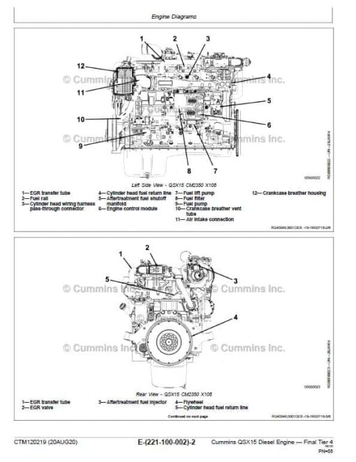 John Deere Cummins QSX15, ISX15 Diesel Engine Tier 4 Repair Technical Manual (CTM120219) - Image 2