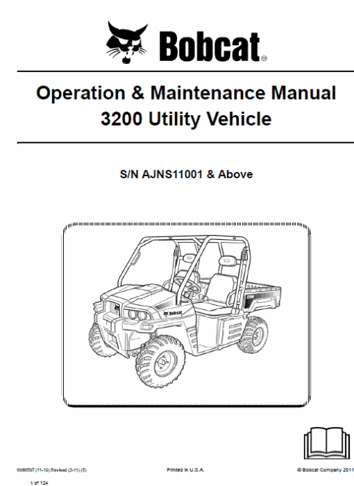 Bobcat 3200 Utility Vehicle Service Repair Manual - Image 2