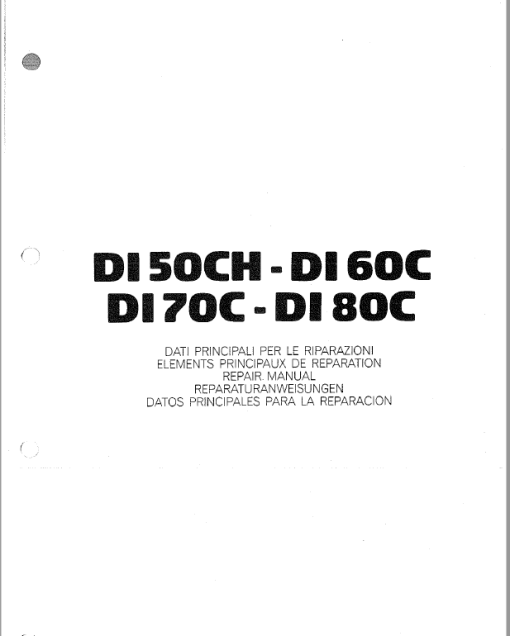 OM Pimespo DI50CH, DI60C, DI70C and DI80C Forklift Workshop Manual