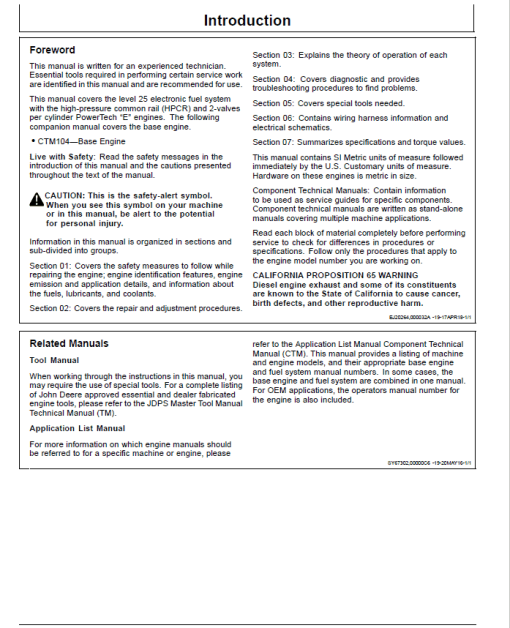 John Deere 4045, 6068 2-Valve Diesel Engine - Level 25 ECU Repair Manual (CTM152819) - Image 2