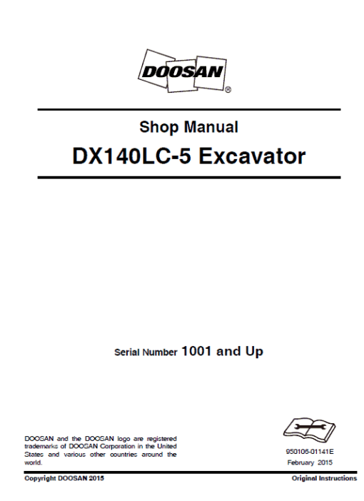 Doosan DX140LC-3 and DX140LC-5 Excavator Service Manual - Image 2