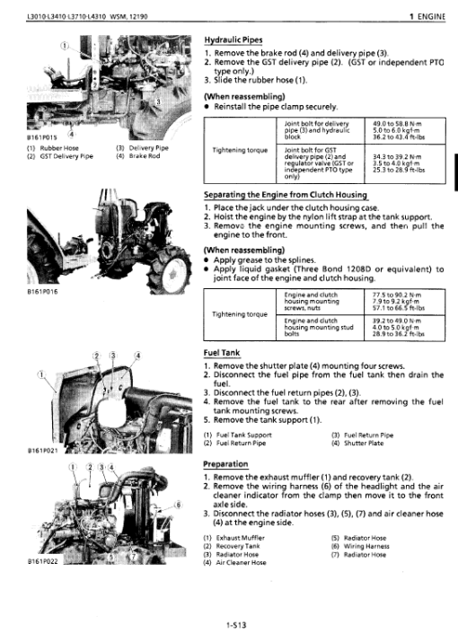 Kubota L3010, L3410, L3710, L4310, L4610 Tractor Workshop Manual - Image 2