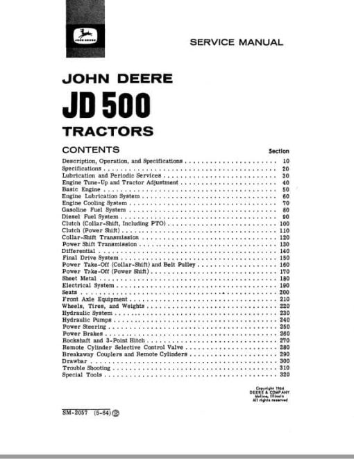 John Deere JD500 Tractor Loader Repair Technical Manual (SM2057) - Image 2