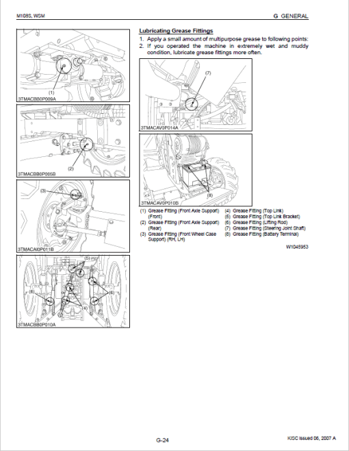 Kubota M96S, M108S Tractor Workshop Service Repair Manual - Image 2