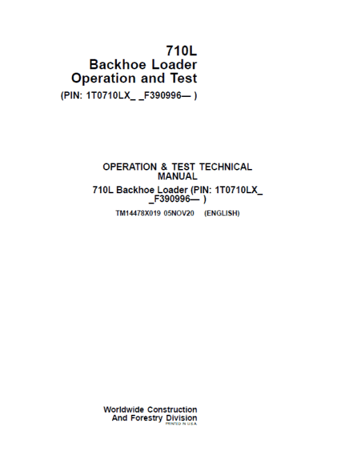 John Deere 325SL Backhoe Loader Repair Technical Manual (S.N C390996 - ) - Image 2