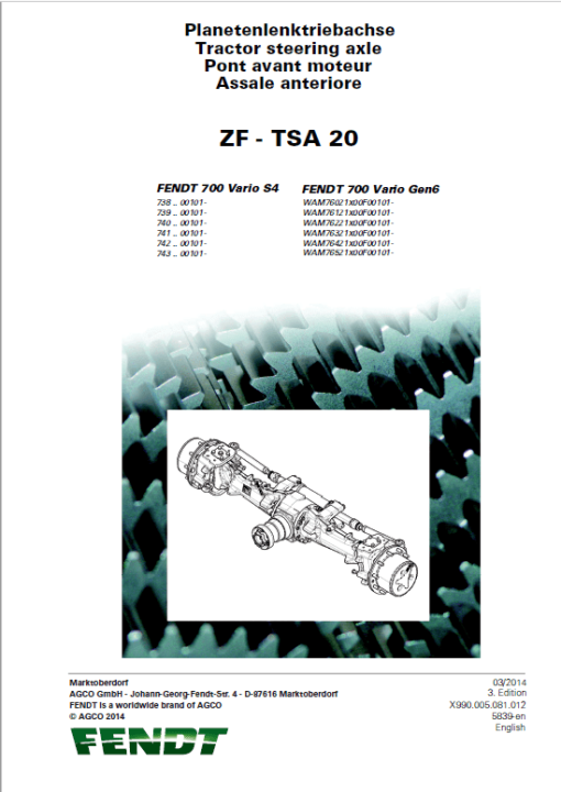 Fendt 714, 716, 718, 720, 722, 724 Vario Gen6 Tractors Workshop Repair Manual - Image 2