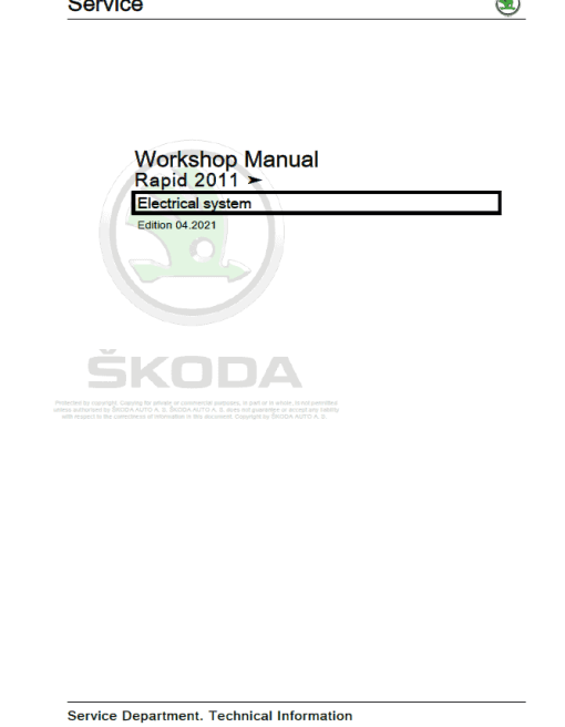 SKODA RAPID (NA, NK) Repair Service Manual - Image 2