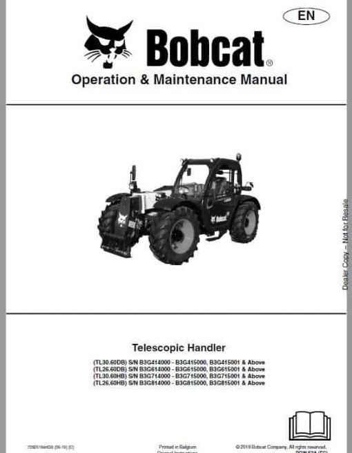 Bobcat TL26.60, TL30.60 versaHANDLER Telescopic Service Repair Manual - Image 2