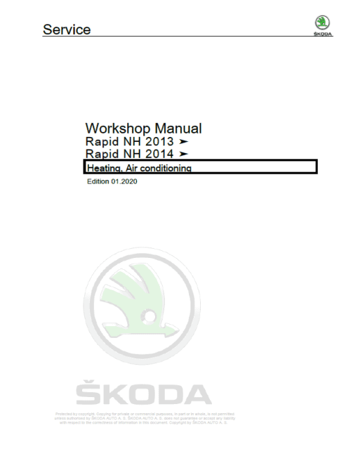 SKODA RAPID (NH) Repair Service Manual - Image 2