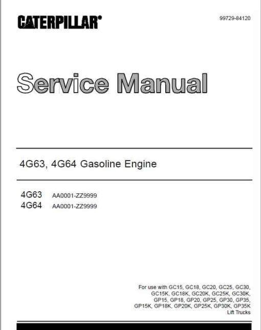 CAT GC15K, GC18K, GC20K, GC20K HP Forklift Lift Truck Service Manual - Image 2