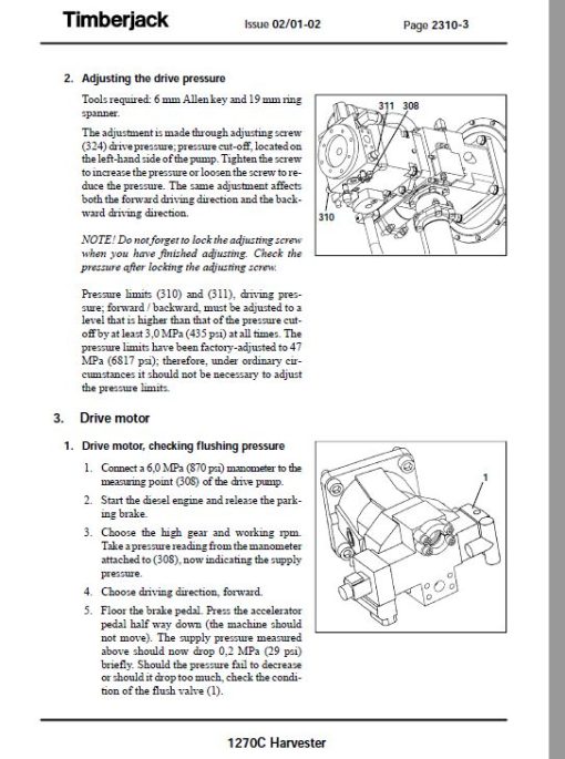 Timberjack 1270C Harvester Service Repair Manual (O1AB2108 and Up) - Image 2