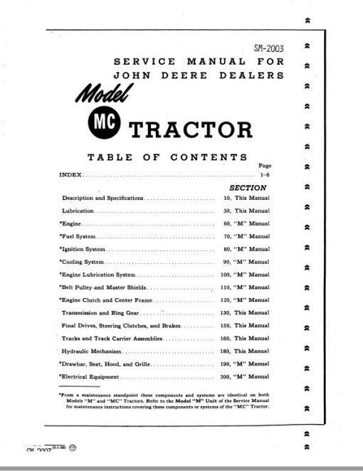 John Deere MC Crawler Tractor Repair Technical Manual (SM2003) - Image 2