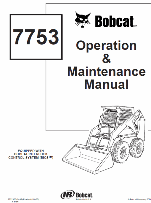 Bobcat 7753 Skid-Steer Loader Service Manual - Image 2