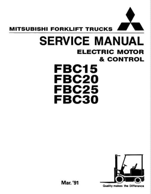 Mitsubishi FBC15, FBC20, FBC25, FBC20 Forklift Lift Truck Service Manual - Image 2