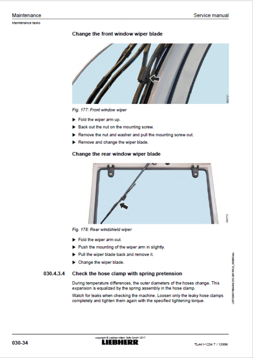 Liebherr TL441 Type 1234 Telescopic Handler Service Manual - Image 2