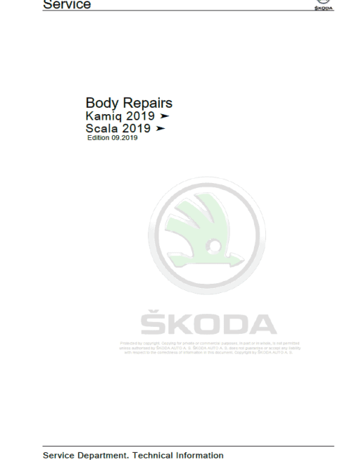 SKODA SCALA (NW, NW1) Repair Service Manual - Image 2