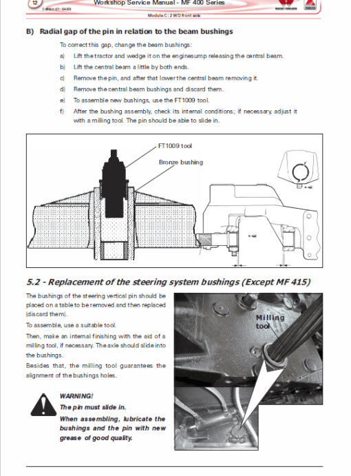 Massey Ferguson MF 415, 425, 435, 440 Tractor Service Manual - Image 2