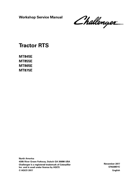 Challenger MT845E, MT855E, MT865E, MT875E Tractor Service Manual - Image 4