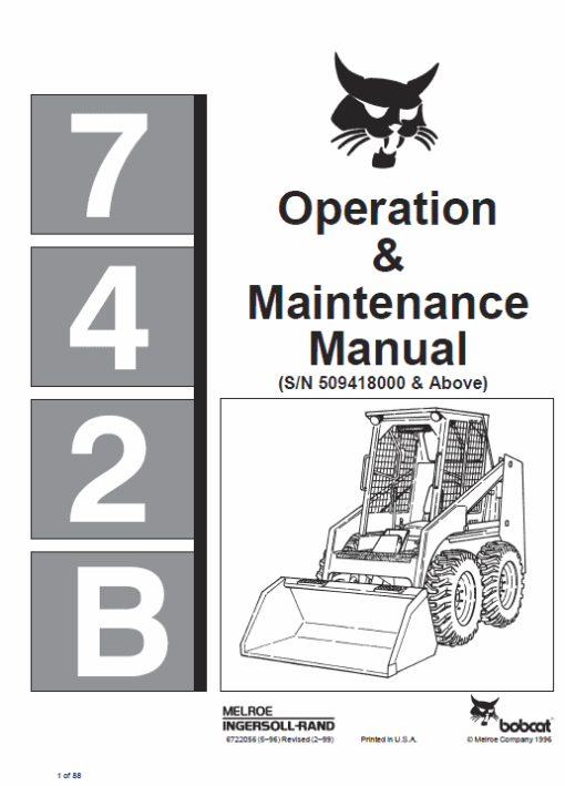 Bobcat 742B and 743B Skid-Steer Loader Service Manual - Image 5