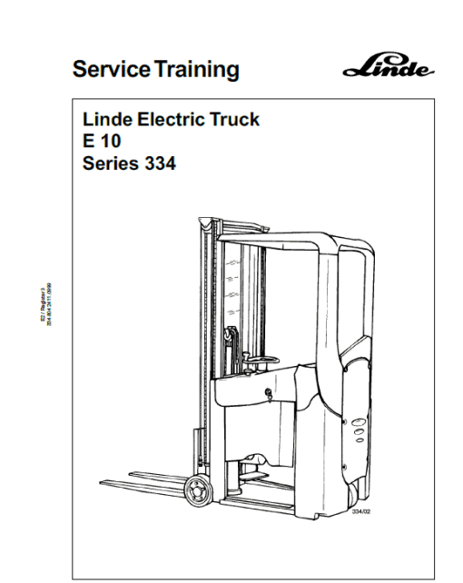 Linde Type 334 Electric Forklift Truck: E10 Workshop Manual - Image 3