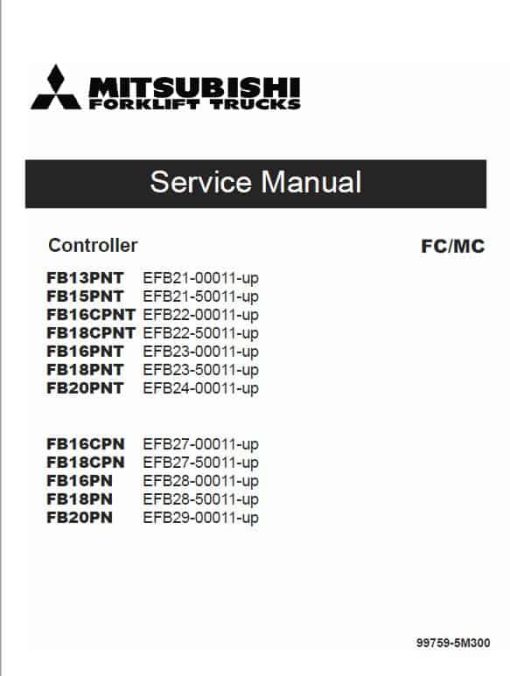 Mitsubishi FB18PNT, FB18CPNT, FB20PNT Forklift Service Manual - Image 2