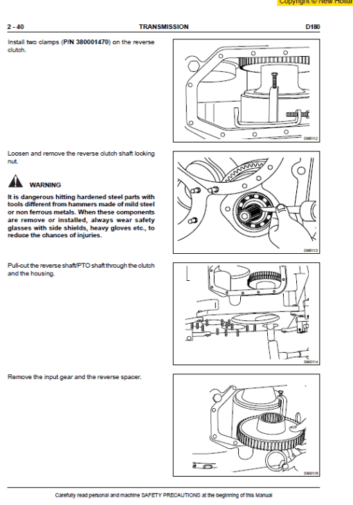 New Holland D180 Bulldozer Dozer Service Manual - Image 2