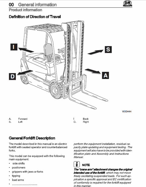 OM Pimespo XE22ac, XE25ac, XE25Lac, XE30ac Forklift Workshop Manual - Image 2