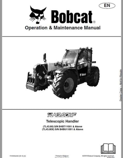 Bobcat TL43.80, TL43.80X, TL43.80X2 versaHANDLER Telescopic Service Repair Manual - Image 2