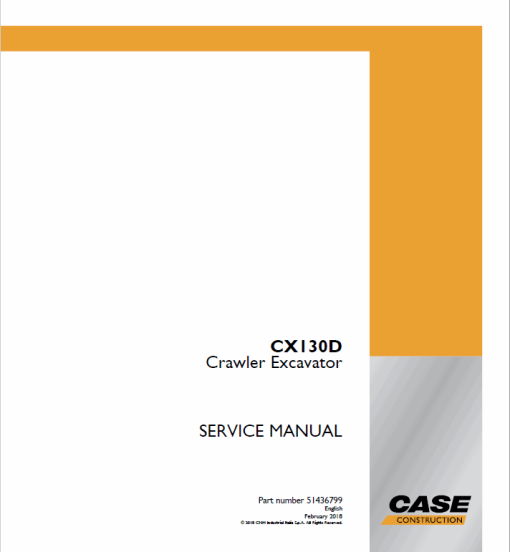 Case CX130D Crawler Excavator Service Manual - Image 2