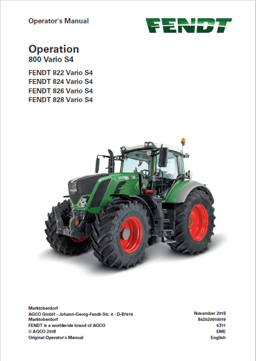 Fendt 822, 824, 826, 828 Vario S4 Tractors Workshop Repair Manual - Image 4