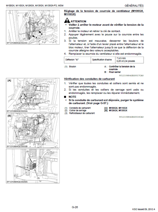 Kubota M100GX, M110GX, M126GX, M135GX Tractor Workshop Manual - Image 2